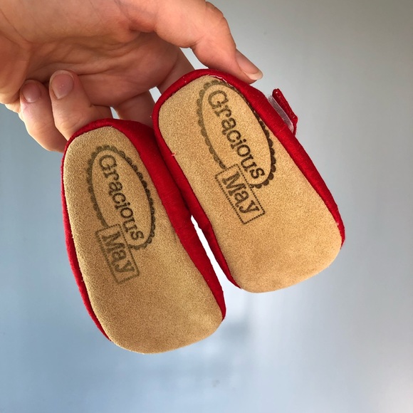 Christmas Red Baby Girl Dress Shoes Size 1 2 3 4 5 - Picture 2 of 3